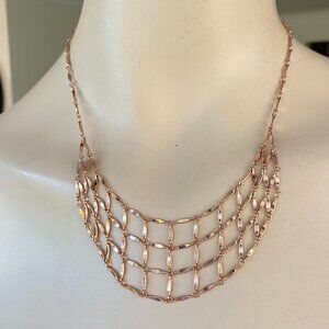 FAC Opulent Web Rhodium Plated Rose Gold Tone Necklace​​